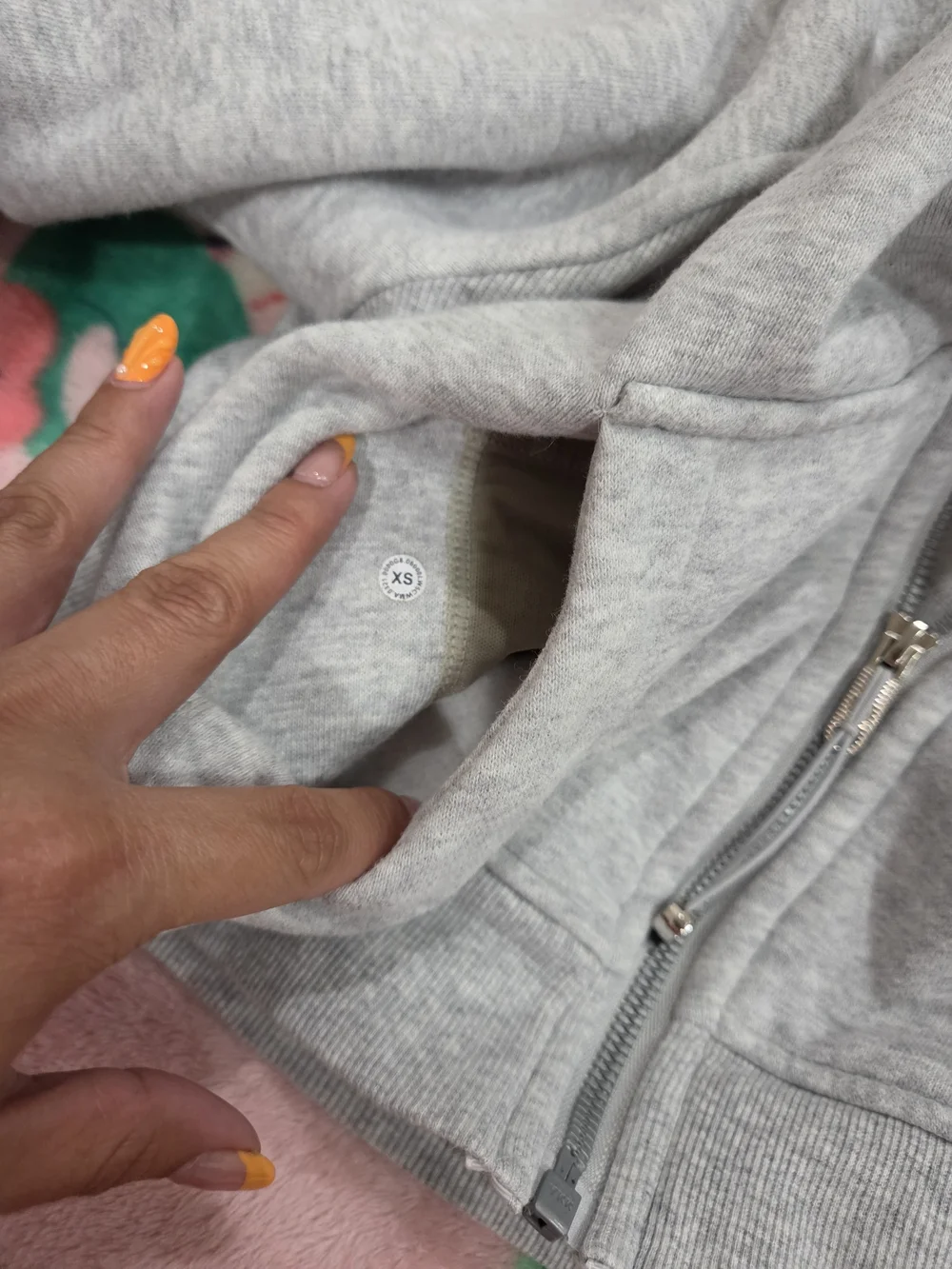 LULULEMON Gray Heather Scuba Oversized Zip Up Hoodie Sweater Sz XS